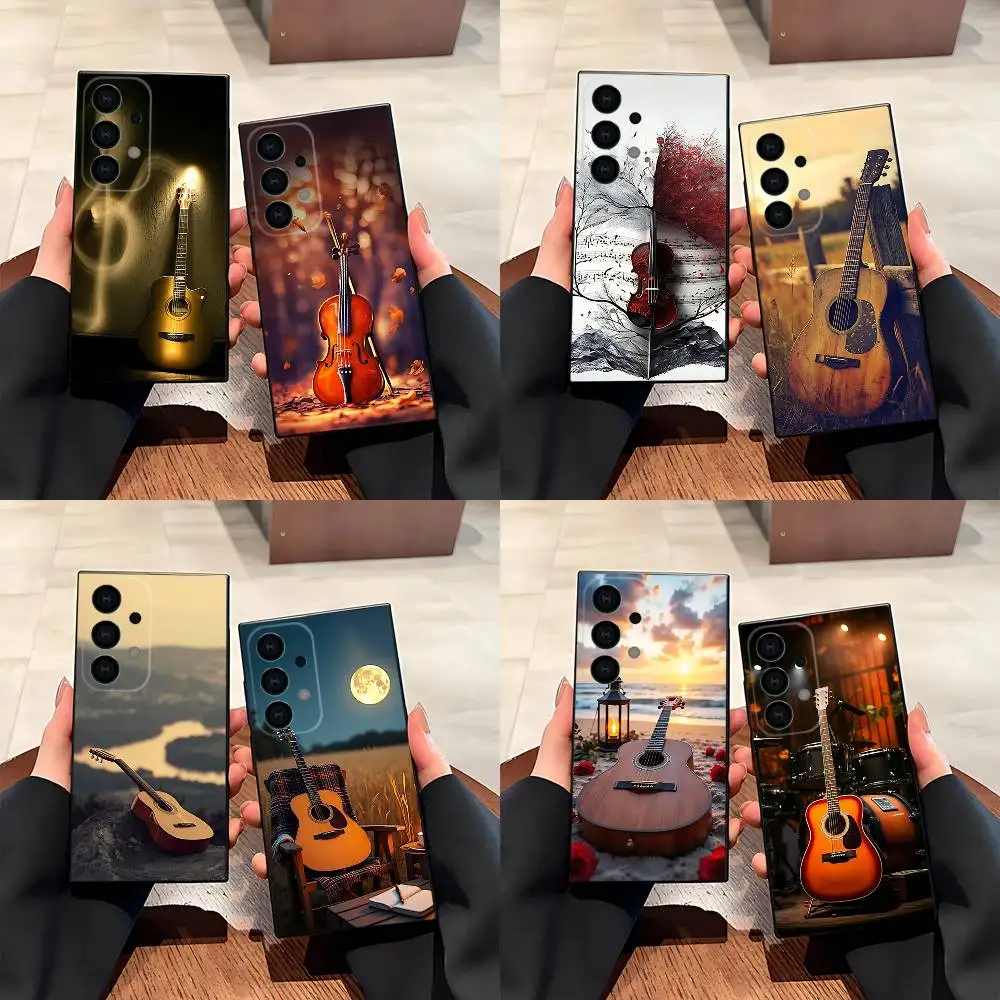 

Music Musical Violin Guitar Phone Case For Samsung S25,S24,S21,S22,S23,S30,Ultra,S20,Plus,Fe,Lite,5G Black Cover