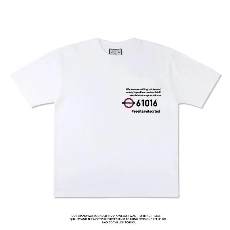 London Underground Retro American Short Sleeve T-Shirt Pure Cotton Half Sleeve Unique Design Unisex Clothing Casual Style Bre...