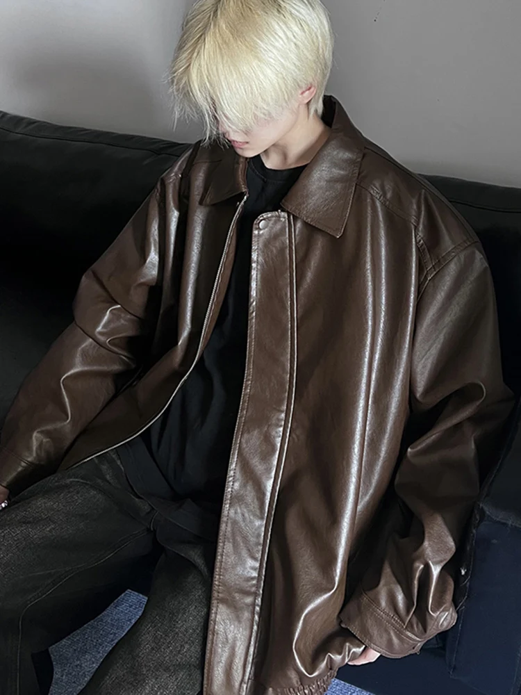 

Harley Sle Мужское джато из искусственной кожи в стиле ретро, очаровательное пальто в стиле ретро, весенне-осеннее модное байкерское пальто, молодежное пальто