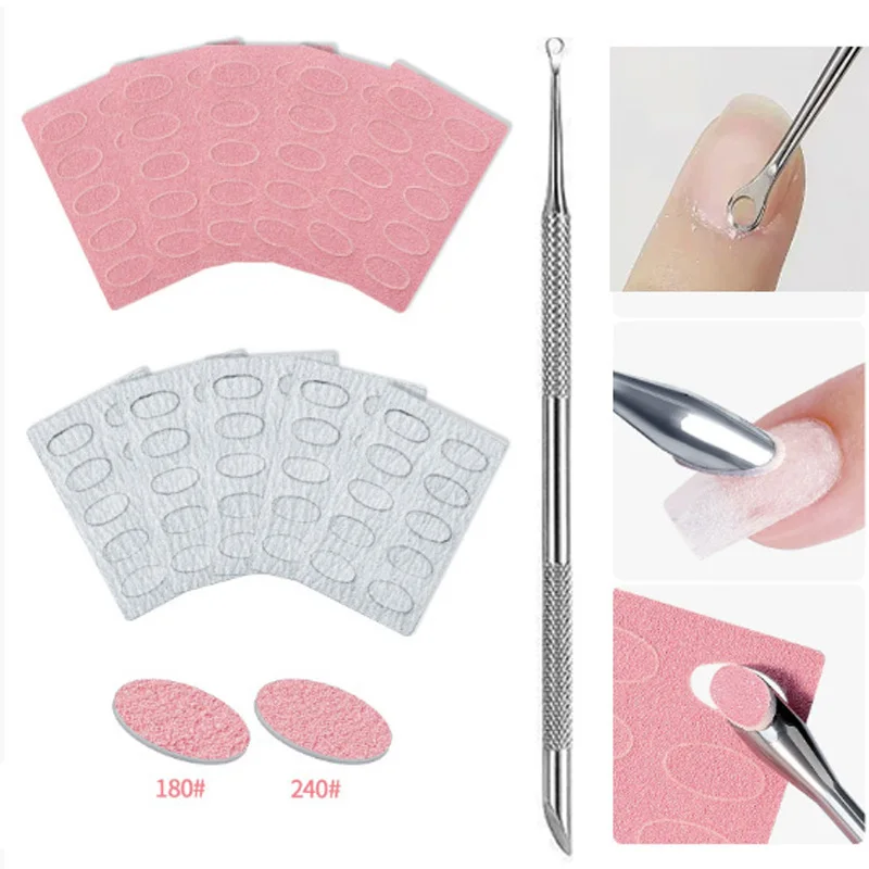 Lime à ongles double face en acier, inclinée, pour poussoir à cuticules, élimination des peaux mortes, polissage et nettoyage des ongles