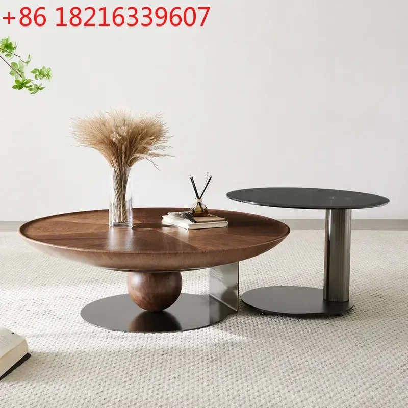 Italian Round Coffee Table Modern Minimalist Living Room Small Apartment Light Luxury Household Size Creative Simple Design