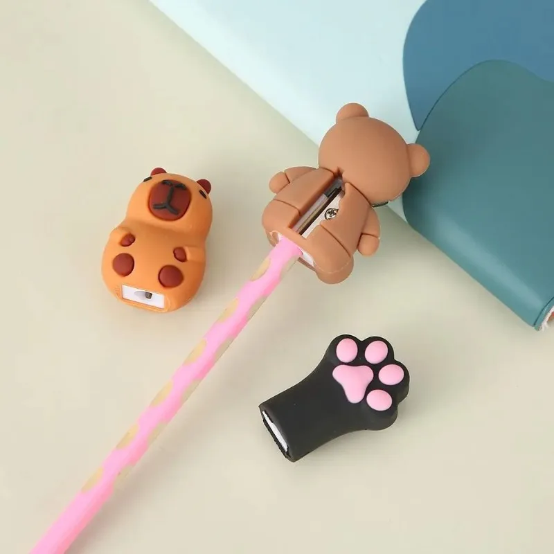 4 Pcs Cute Cartoon Design Pencil Sharpener Single Hole Pencil Cutter Tools Student School Supplies