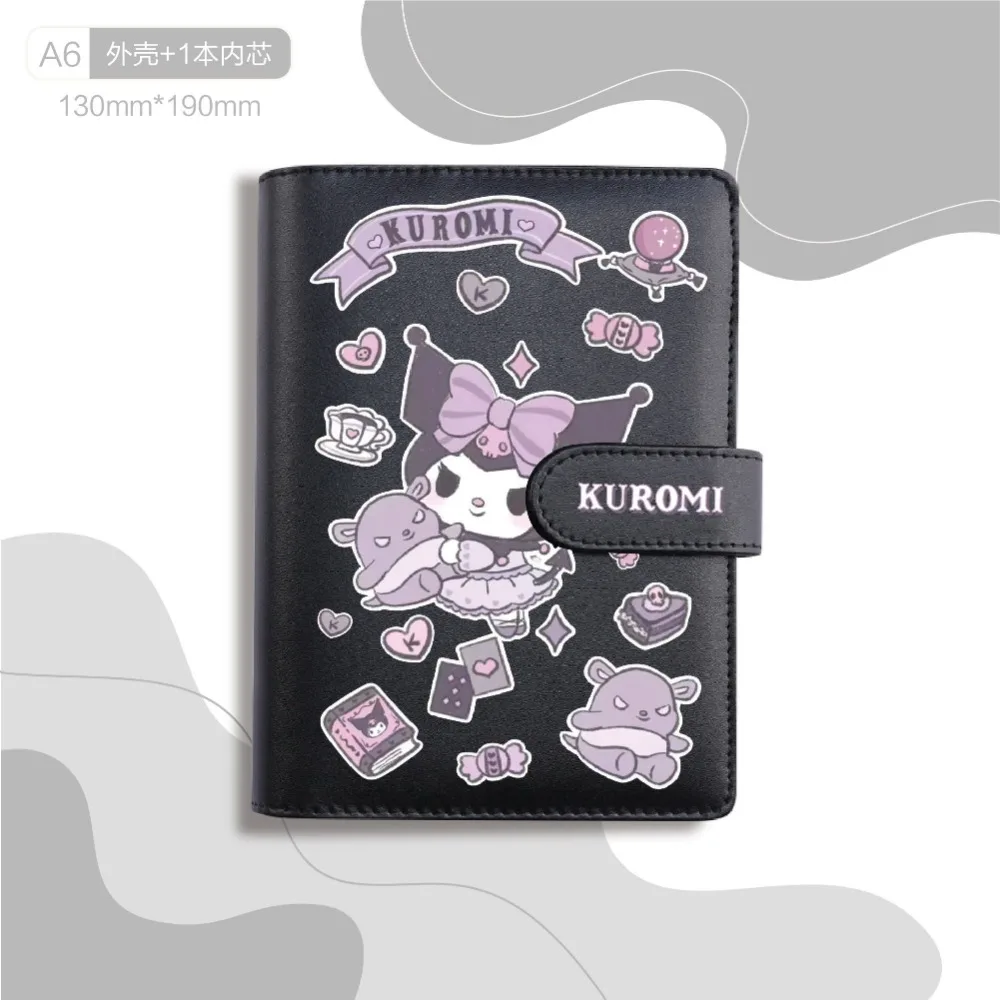 Loose-leaf Sanrio Hello Kitty Kuromi Stitch EVA Cute Cartoon Notepad Notebook Girls Handbook Student Diary Anime Holiday Gift