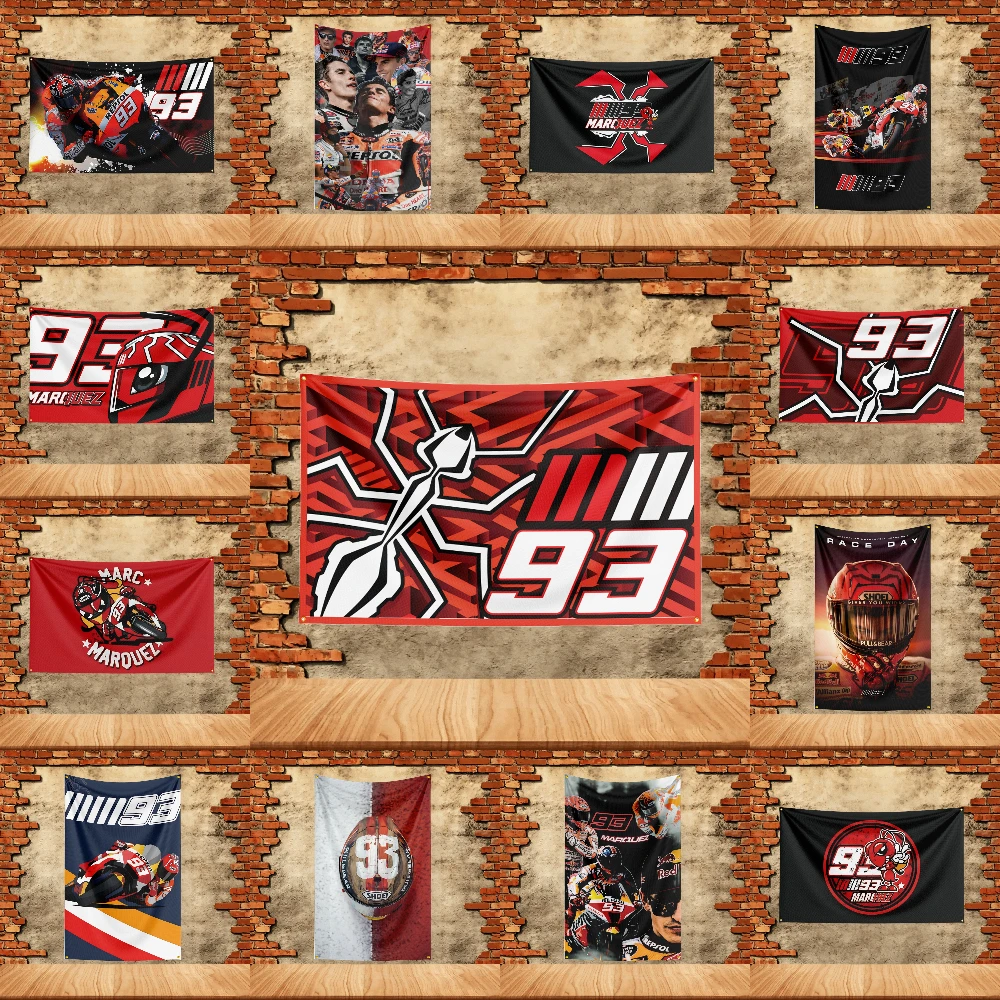 Motorcycle Flag  for Marquezs Motorcycle Fans Banner Custom any Image Garage Bedroom Living Room Dorm Wall Hanging Tapestry