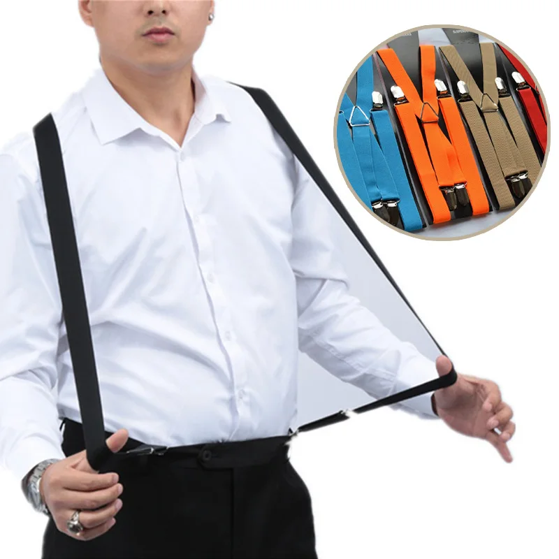 Tirantes elásticos de poliéster de Color sólido para hombres y mujeres, correas ajustables en negro y rojo para traje de boda, accesorios para falda, regalos