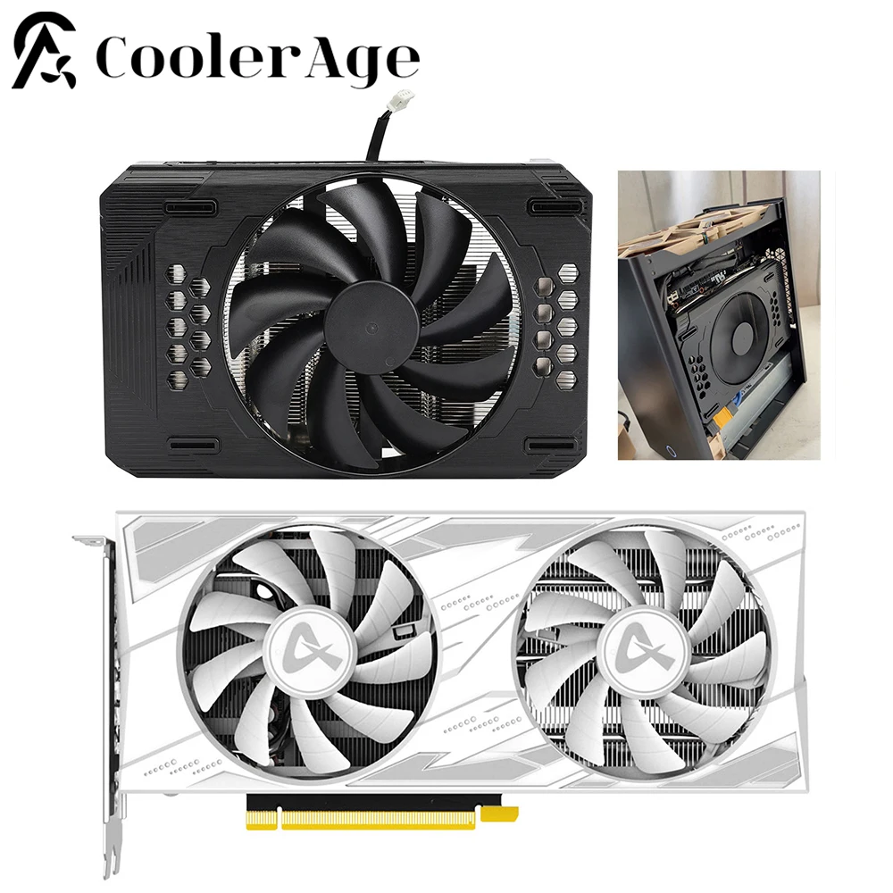 For AX GeForce RTX 3060 Ti X2 Graphics Card Heatsink Replacement ITX Case RTX3060Ti Video Card DIY Single Fan Heatsink