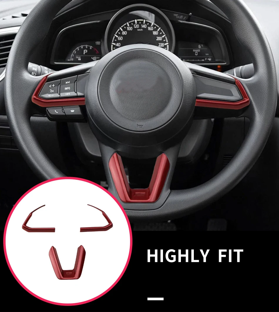 Für Mazda 3 6 CX3 CX-3 CX-5 CX5 CX8 CX 9 Axela ATENZA 2017-2019 Auto-Lenkrad-Zierblenden Pailletten-Abdeckung Aufkleber – Detail 2