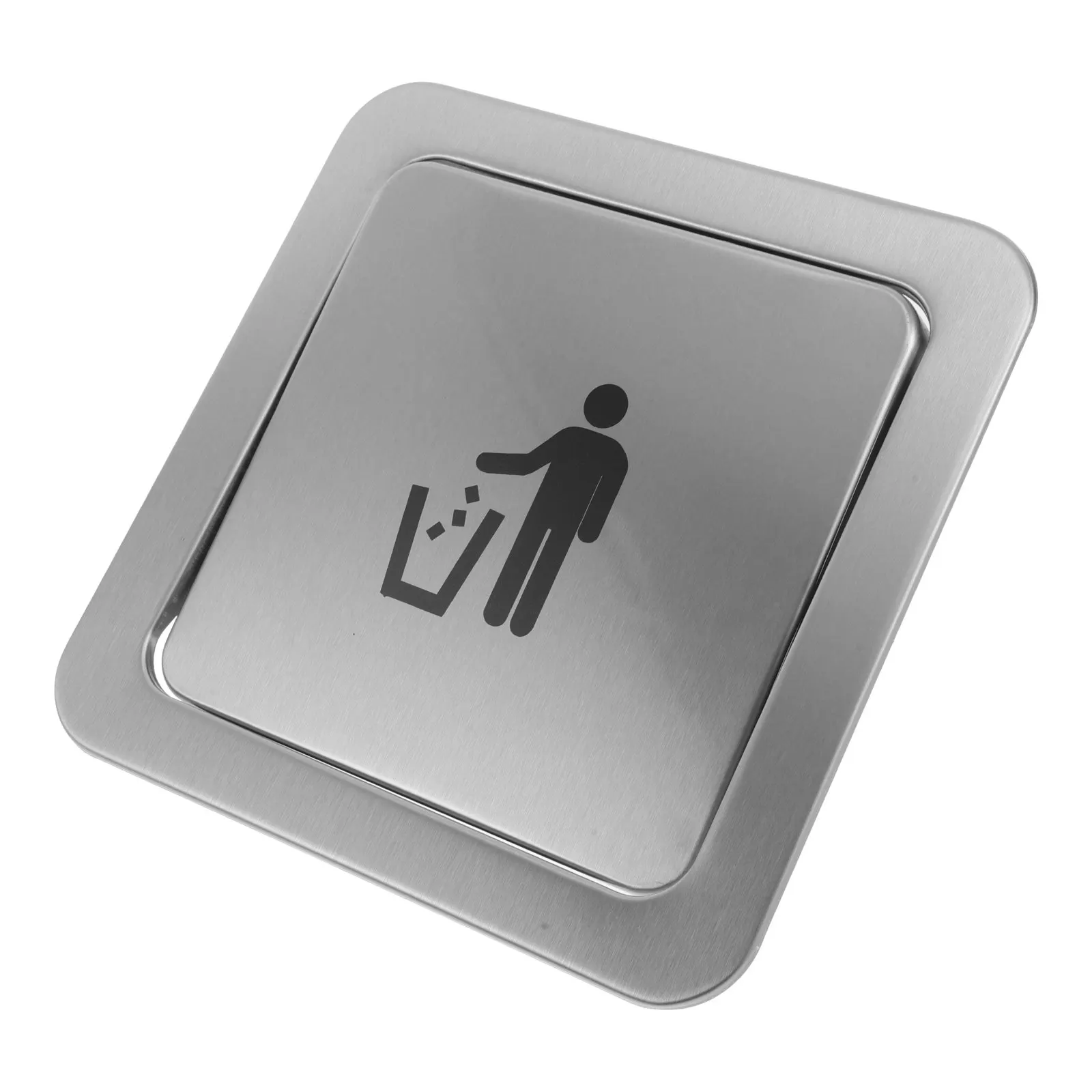

Embedded Trash Grommet Lid Stainless Steel Square Trash and Waste Chute Lid for 19-21Cm Kitchen Opening Countertop Swing Flap