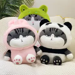 Stuffed Animal Cat Stuffed Cat Plush with Rabbit Hat Soft Comfortable Doll Toys Decorative Bed Ornaments for Car Sofa Desk