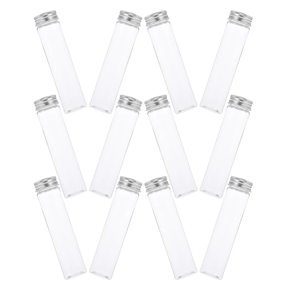 20 قطعة أنابيب اختبار واضحة 110 مللي أنابيب تخزين بلاستيكية قاعدة مسطحة متينة للتجارب قوارير مختومة مقاومة للماء حاويات صغيرة