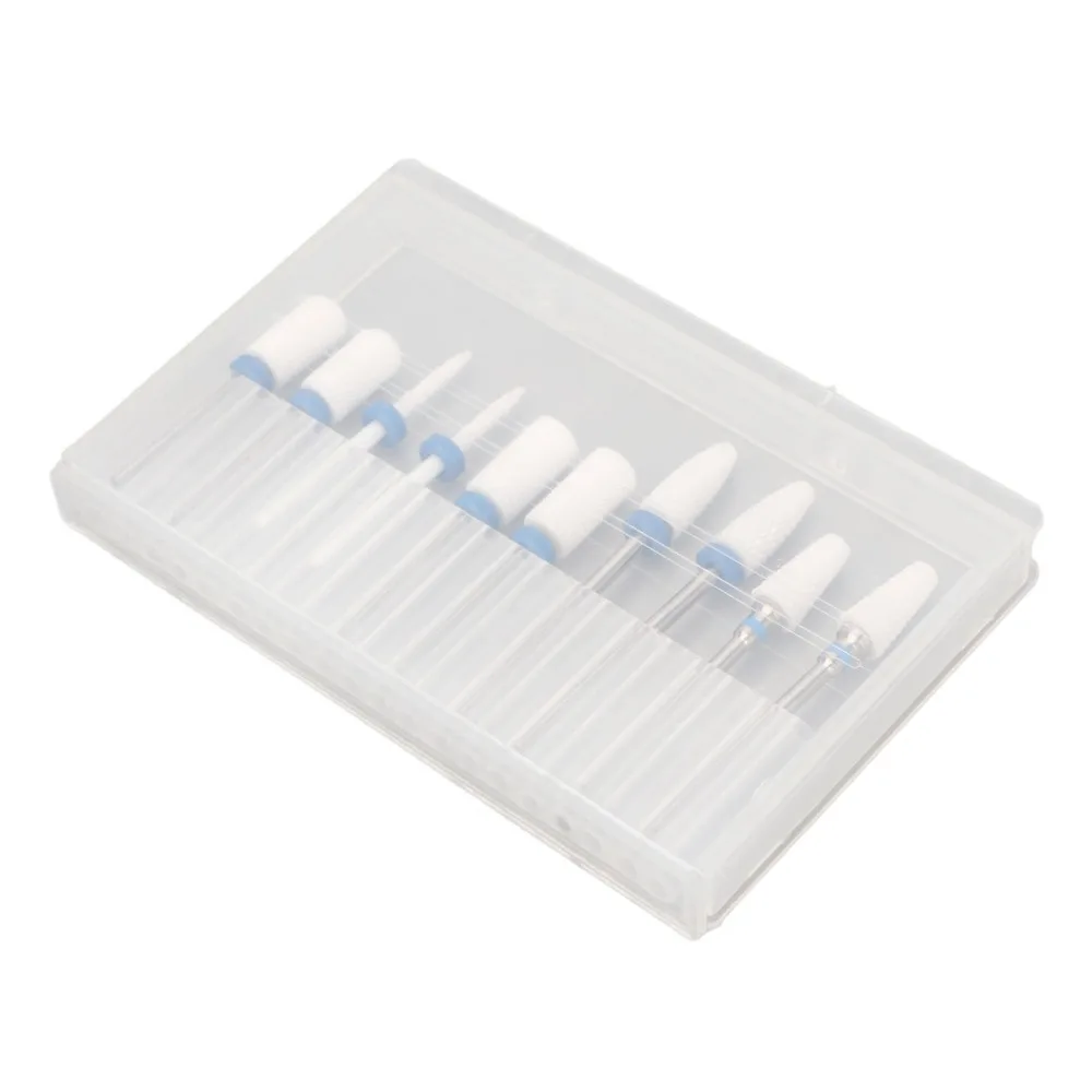 10pcs Ceramic Ceramic Nail Drill Bit Set Gel & Acrylic Nail Grinding Bits Nail Grinding Bits