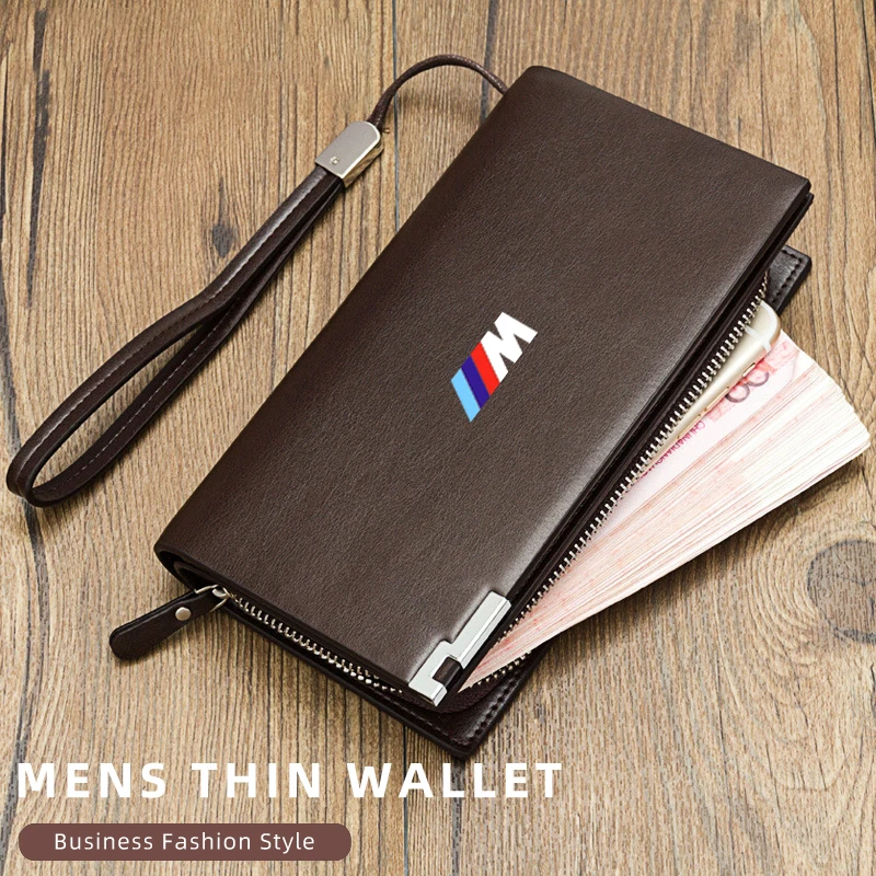 Men Fashion Business Long Wallet Bank Card Handbag Coin Bag Gift For BMW 1  3  5 Series X1 X4 X5 X7 G20 G38 F20 F39 F48 E46 E60