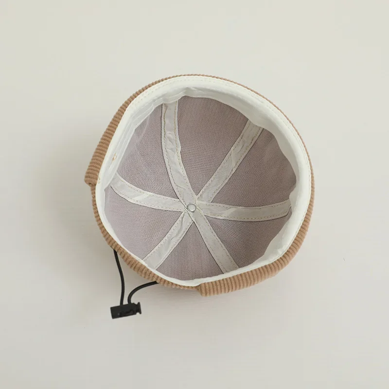 الخريف الشتاء الدافئة الطفل قبعة قبعة خمر إلكتروني الفتيان الفتيات Brimless قبعة بلون سروال قصير الاطفال قابل للتعديل دوكر كاب #6