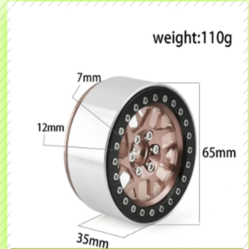 RC Car 4PCS CNC Aluminum 2.2 Beadlock Wheel Rim for 1/10 RC Crawler Car Axial SCX10 RR10 Wraith TRX4 TRX-6
