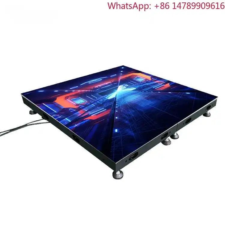 Hot Sales Customized Interactive LED Floor Tile Screen P3.91 Indoor Dance Floor Tiles LED DisplayHigh-intensityFootTrafficHuman-