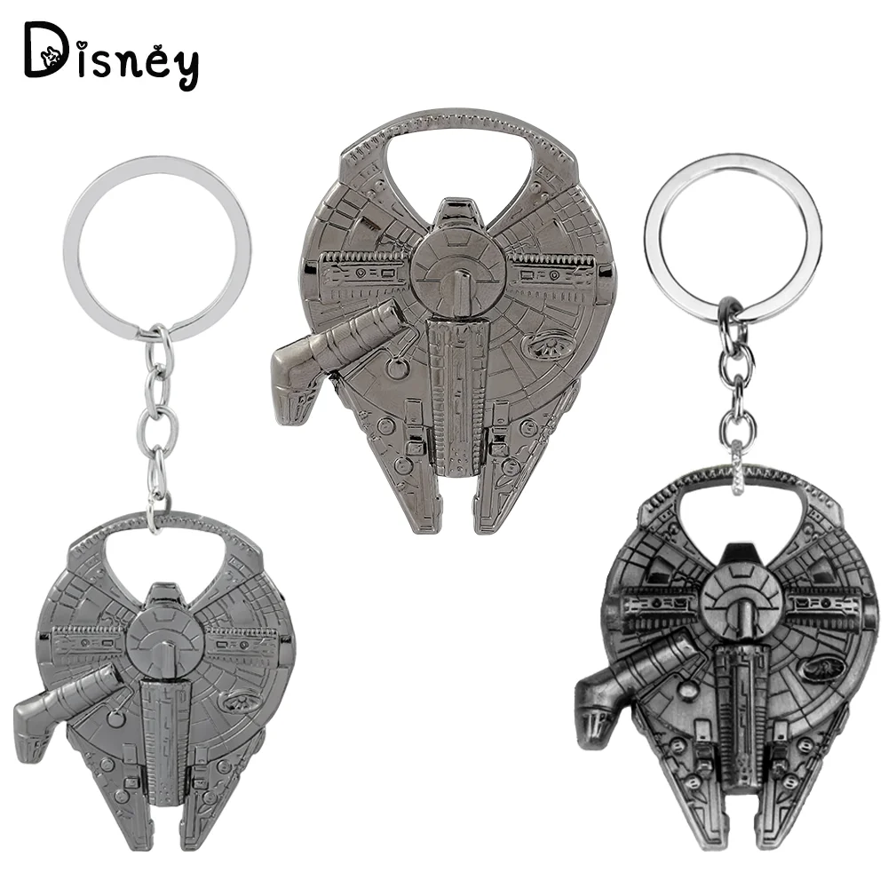 Star Wars Millennium Falcon portachiavi Disney Classic Movie puntelli veicolo spaziale apribottiglie ciondolo portachiavi auto portachiavi gioielli