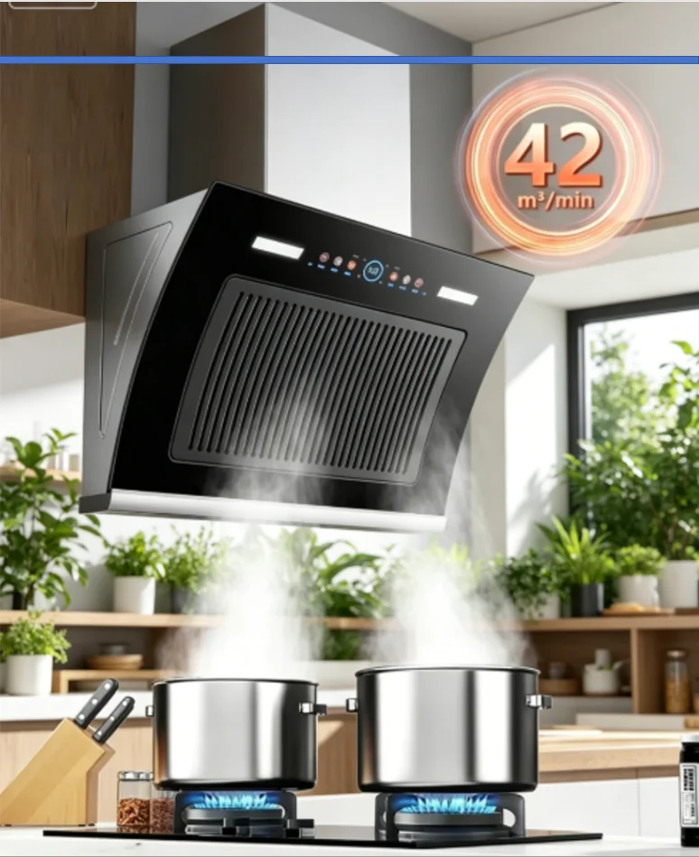220V Goodwife Range Hood with Dual Motor - High Suction Power Efficient Smoke Extraction Kitchen Cooker Hood
