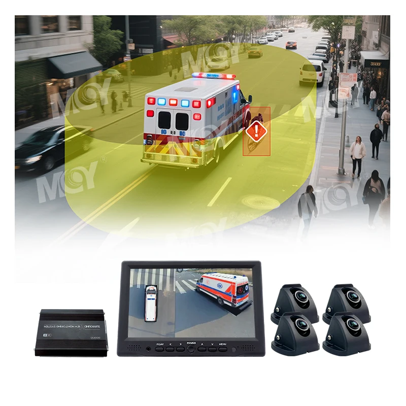 

AI BSD Ahd 1080P Blind Spot Coverage 360 Degree Bird View Car Camera System With 4 Surround View Fisheye Camera