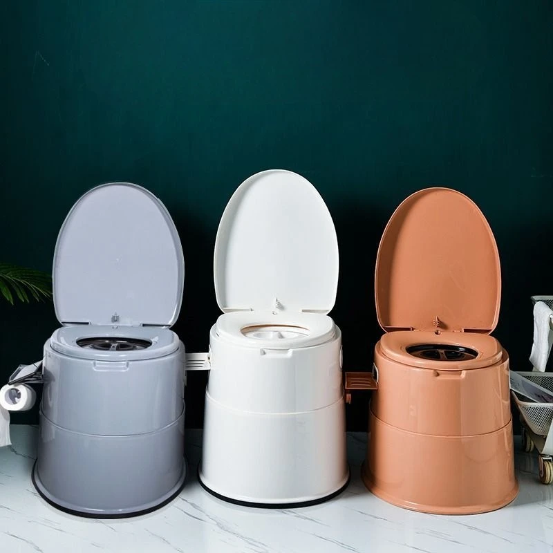 Commode Chair Foldable Portable Toilet Seat with Bucket Mobile Bedside Potty for Elderly Adults Home Use
