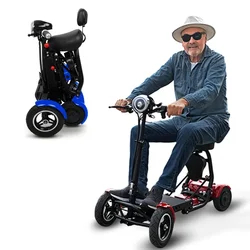 Parent Child Electric Scooter With Seat Foldable 4 Wheel Adult Electric Mobility Scooter 40+ Km Range Double Motor 250W 36V