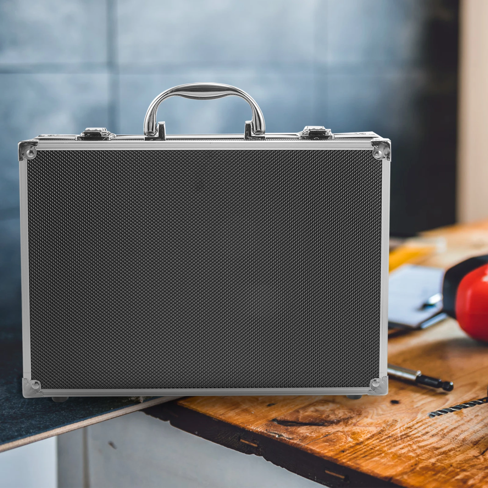 

Aluminum Alloy Tool Storage Box 29x20.5x9cm Portable Toolbox Organizer Handheld Case for Home Travel Weather Resistant Durable