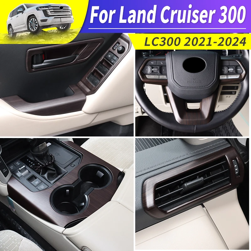 For 2021-2024 Toyota Land Cruiser 300  Upgraded Modification LC300 High Configuration Peach Wood Texture Interior Accessories