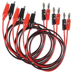 2pcs Banana Plug to Alligator Clip Test Lead Cable Line Wire, 4mm Banana Plug for Multi-Meter, Electrical Test Jumper Wire 100cm
