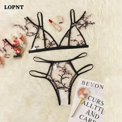 Lopnt sexy bralette 3/4 conjuntos de sutiã de copo roupa interior para mulher fio livre fina lingerie conjunto respirável confortável intimates sutiãs conjunto