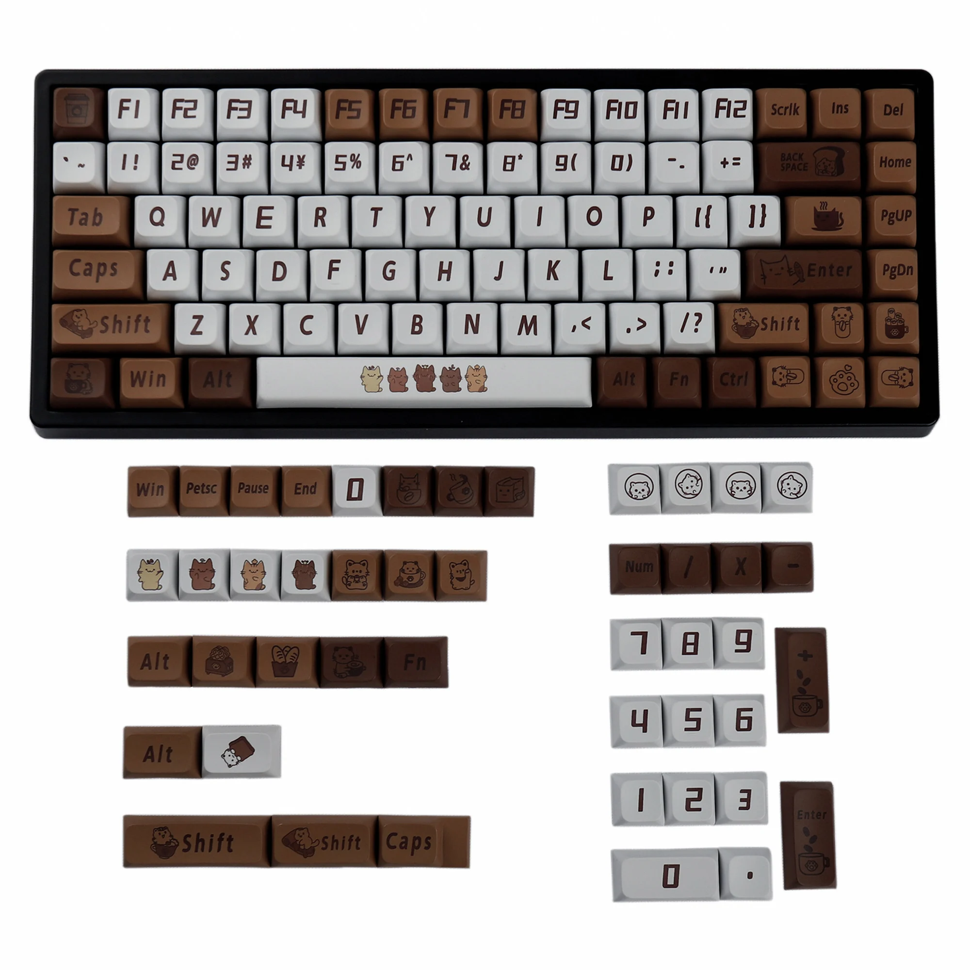 

Колпачки для клавиш с изображением кошки и домашних животных, высокомеханическая клавиатура XDA, сублимационные колпачки для клавиш из ПВТ 60/68/84 и другие посвященные