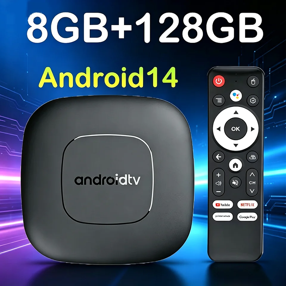 Smart TV Box T1 8K Android 16 TV Box Voice Remote H313 Set Top Box Bluetooth 6.0 4K Netflix 4GB 8GB 32GB 64GB 128GB Set Top Box