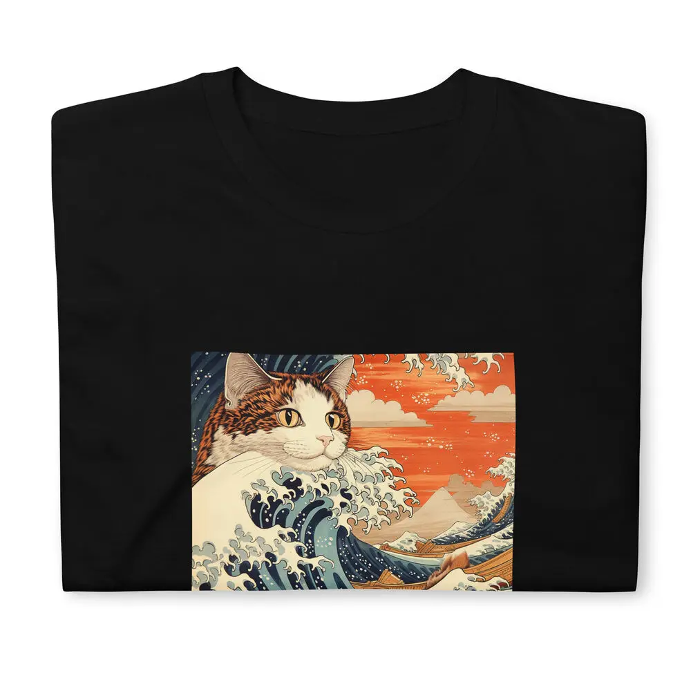 Ukiyo-e Cats Riding the Great Wave T-Shirt