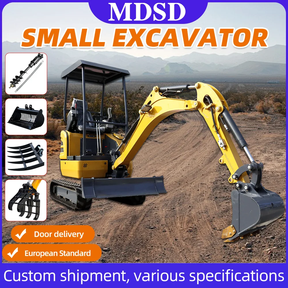 Цена по прейскуранту завода-изготовителя, дешевый мини-экскаватор 0,8-2 т, гидравлический небольшой баггер CE/EPA, микрогусеничный экскаватор, дизельный мини-экскаватор, доставка DDP