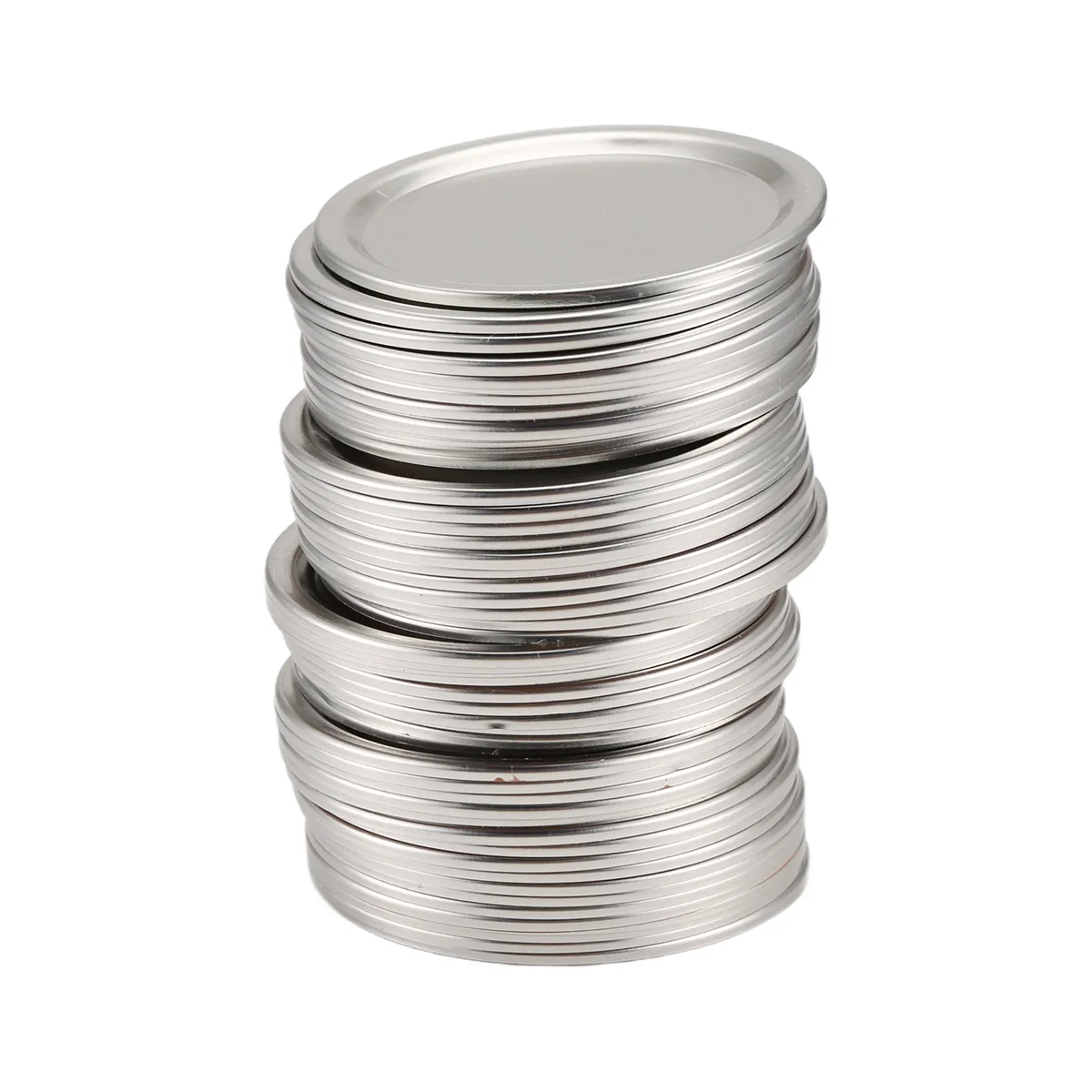 N21R 50 Pcs Wide Mouth 86 MM Jar Canning Lids, Reusable Leak Proof Split-Type Silver Lids with Silicone Seals Rings