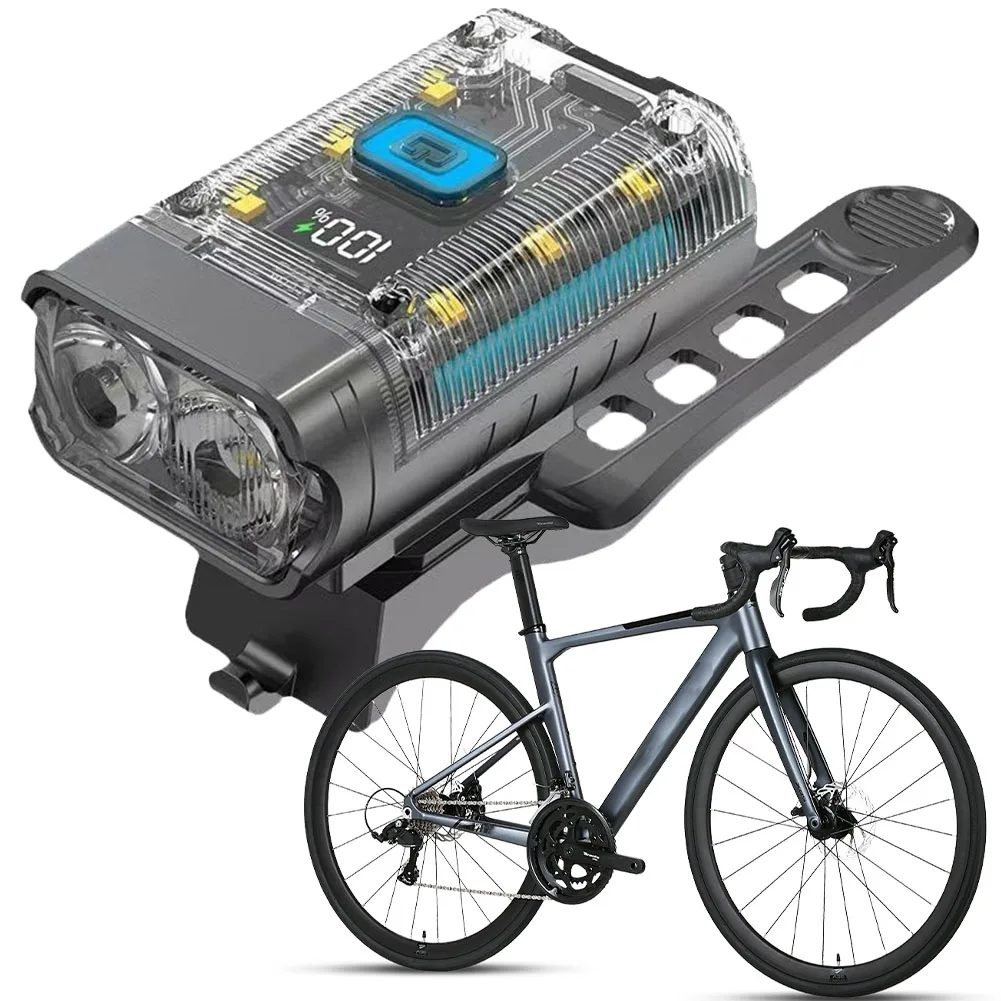 

LED Bicycle Front Light Bicycle Light Rechargeable Bicycle Head Light 360 Degree Rotating Bicycle Headlight for Night Riding