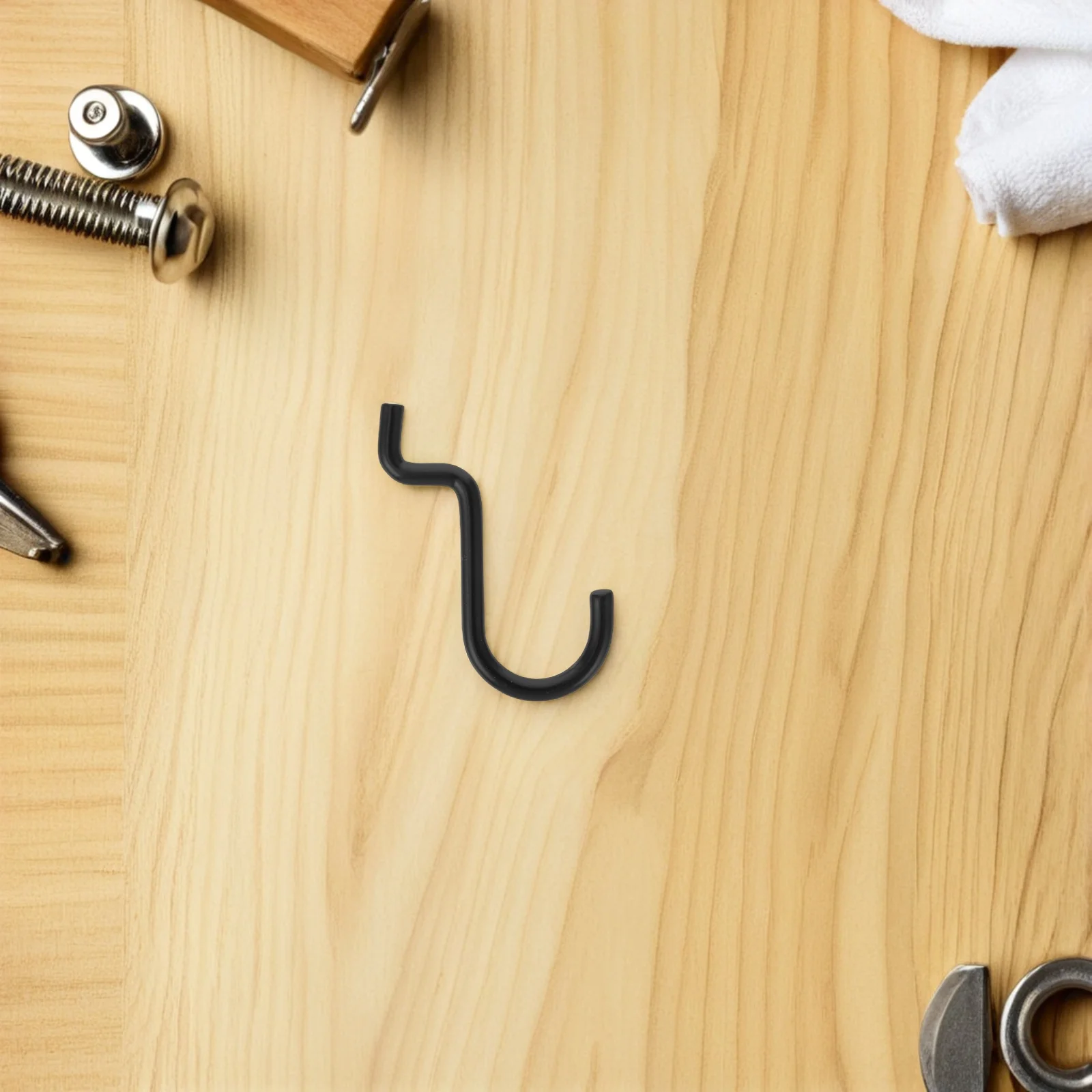 

20pcs Black Hooks Metal Wall J Hooks for Tool Board Storage Garage Shelving Utility Hanger Pegboard Hangers Hardware