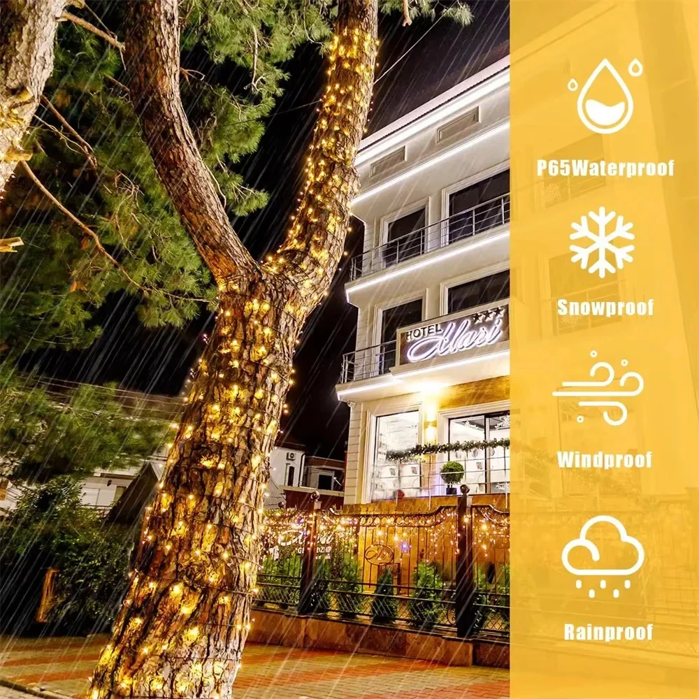 Поп 50/100 светодиодов, гирлянды на солнечной энергии, 8 режимов, водонепроницаемые светодиодные гирлянды для сада, свадьбы, Рождества, уличного декора