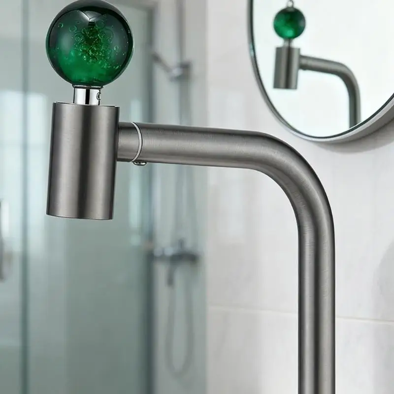 

R9UF Advanced Rustless Steel Sink Faucet 360 Degree Swivels Double Sprays Models Ball Handle for Easy Operations