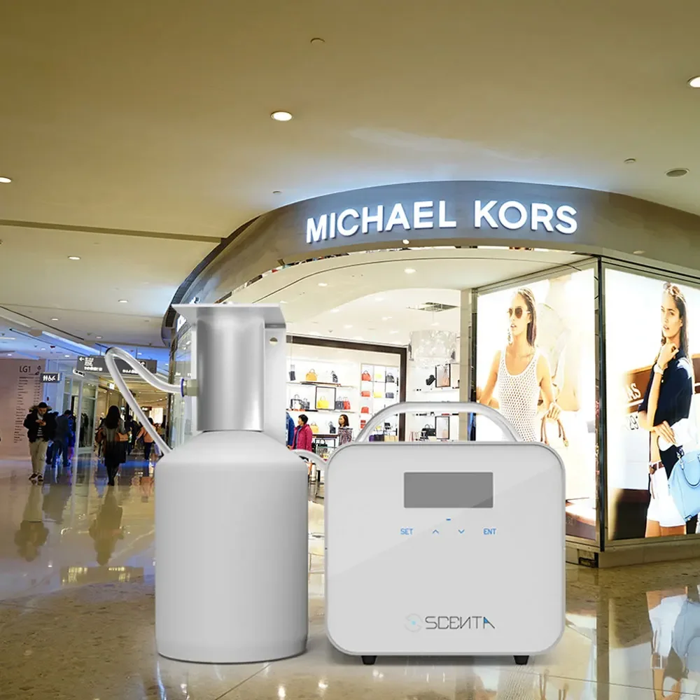 

SCENTA Private Label Hotel Lobby Bluetooth Control Metal Design Air Perfume Fragrance Oil Aroma Machine For Scent Marketing