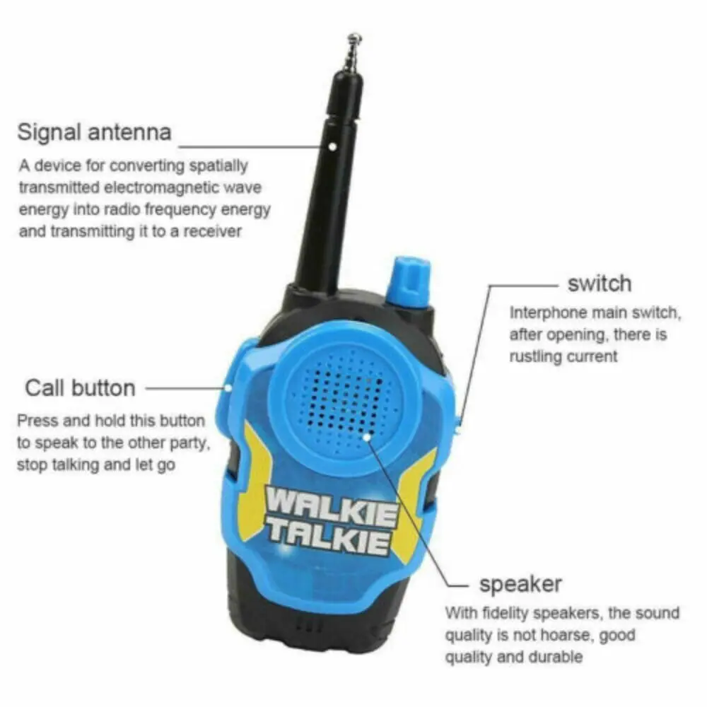 2Pcs Portable Children Kids Walkie Talkies Electronic Long Range Walky Talky