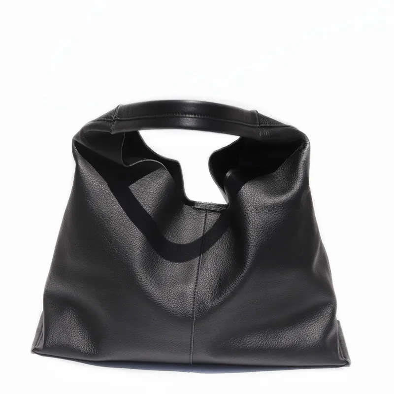 

Luxury Slouchy Handbags Women Genuine Leather Hobo Shoulder Bags Daily Purse Casual Large Capacity Soft Cowhide Lady Tote Bag