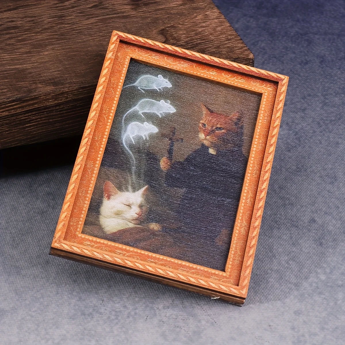 1pc Mini Photo Frame Cat Fridge Magnet, Exorcism Kitten Pattern Refrigerator Decor for Kitchen Home & Cat Lovers Holiday Gift