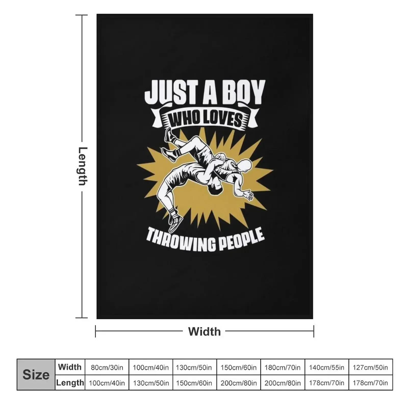 Just A Boy Who Loves Funny Wrestling Sports Fan For Wrestler Throw Blanket Flannel Fabric Soft Flannels Quilt Blankets
