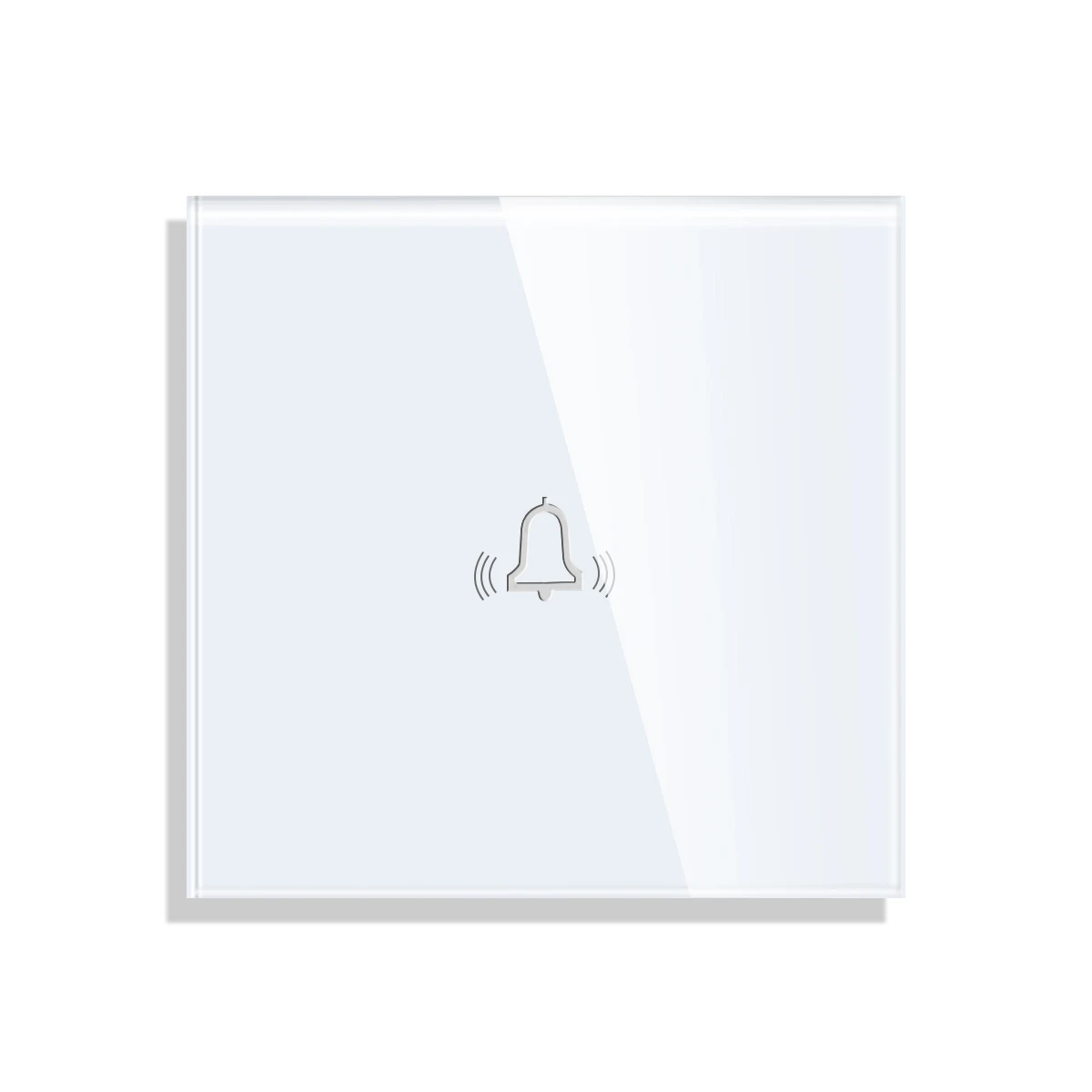 Bingoelec EU Standard Doorbell Touch Sensor Switch Crystal Glass Panel LED Backlight Door Bell Switches 86*86mm Home Improvement