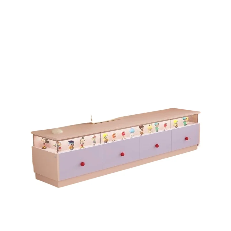 

French floor TV cabinet dopamine LED light with integrated furniture