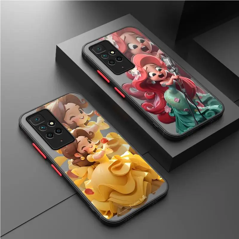 Disney Princess Ariel Case for Xiaomi Redmi Note 11 13 Pro Plus 10 10S 12 9S 12S 12C 11S 9 8 K40 10C 8T Funda Matte Phone Cover