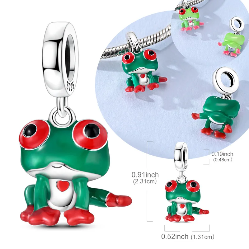 

Оригинальный браслет из стерлингового серебра 925, термохромный кулон в виде дерева и лягушки, подходит для оригинального браслета, ожерелья для женщин и мужчин, ювелирные изделия своими руками, подарок