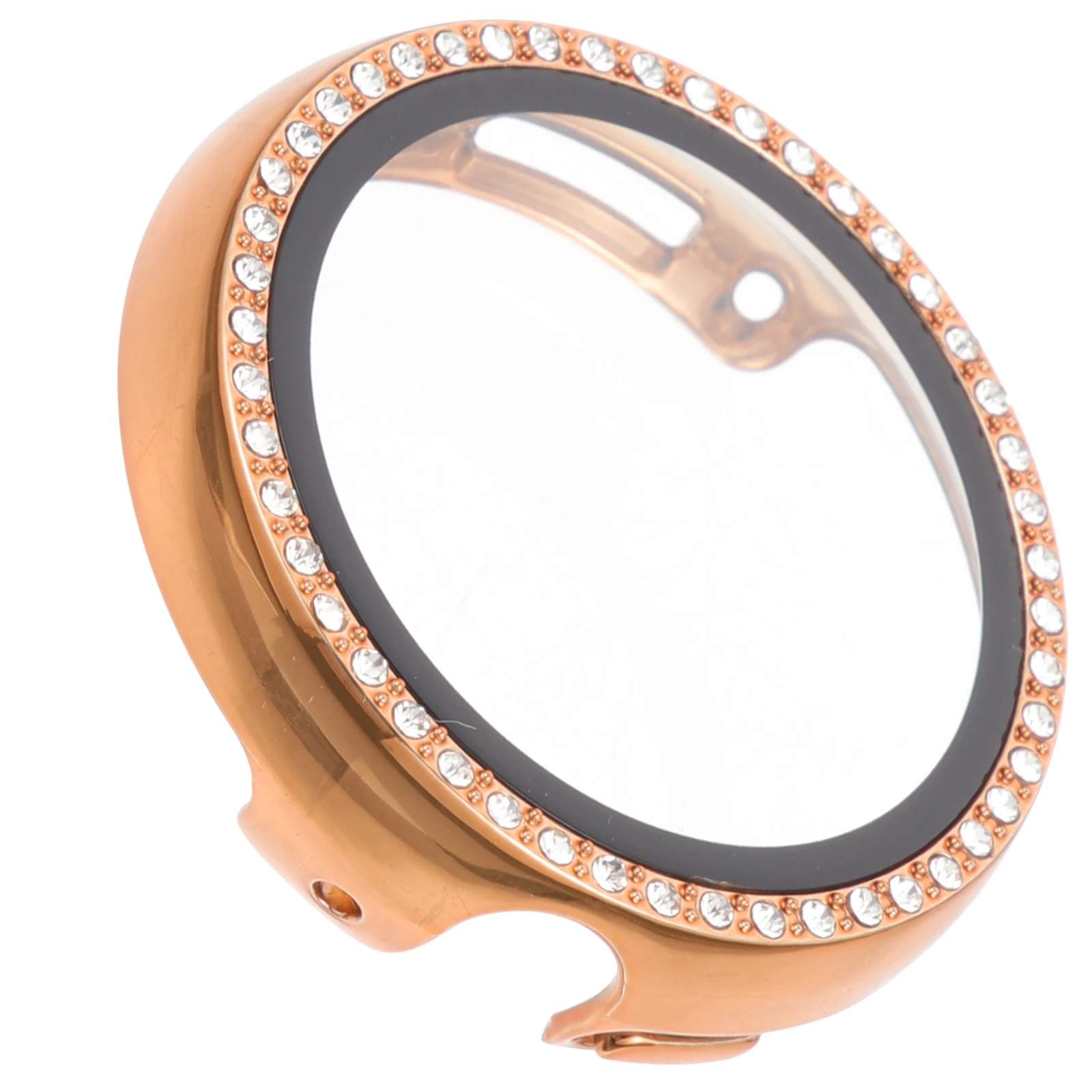 Protetor de tela para smartwatch, capa decorativa anti-arranhões, borda de strass curvada, telefone smartwatch