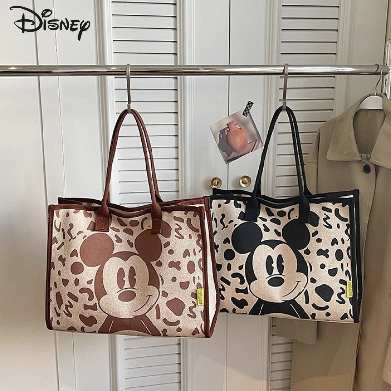 

Новая женская сумка через плечо Disney Mickey 2026, модная женская сумка высокого качества, универсальная сумка для покупок с героями мультфильмов, большая вместительная сумка для покупок
