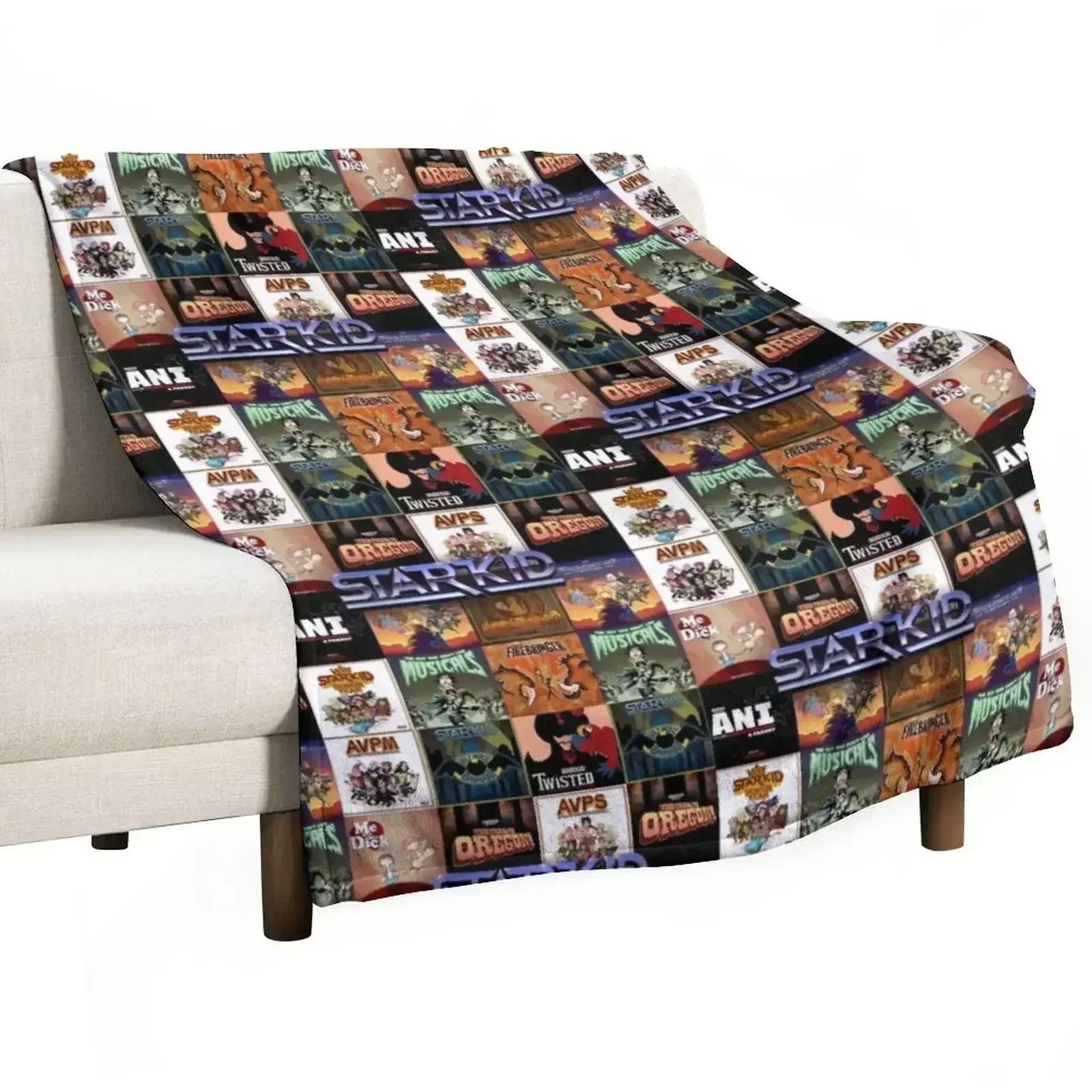 Starkid collage Throw Blanket Thermal Decorative Sofa for sofa Soft Plaid Soft Plush Plaid Large Blankets