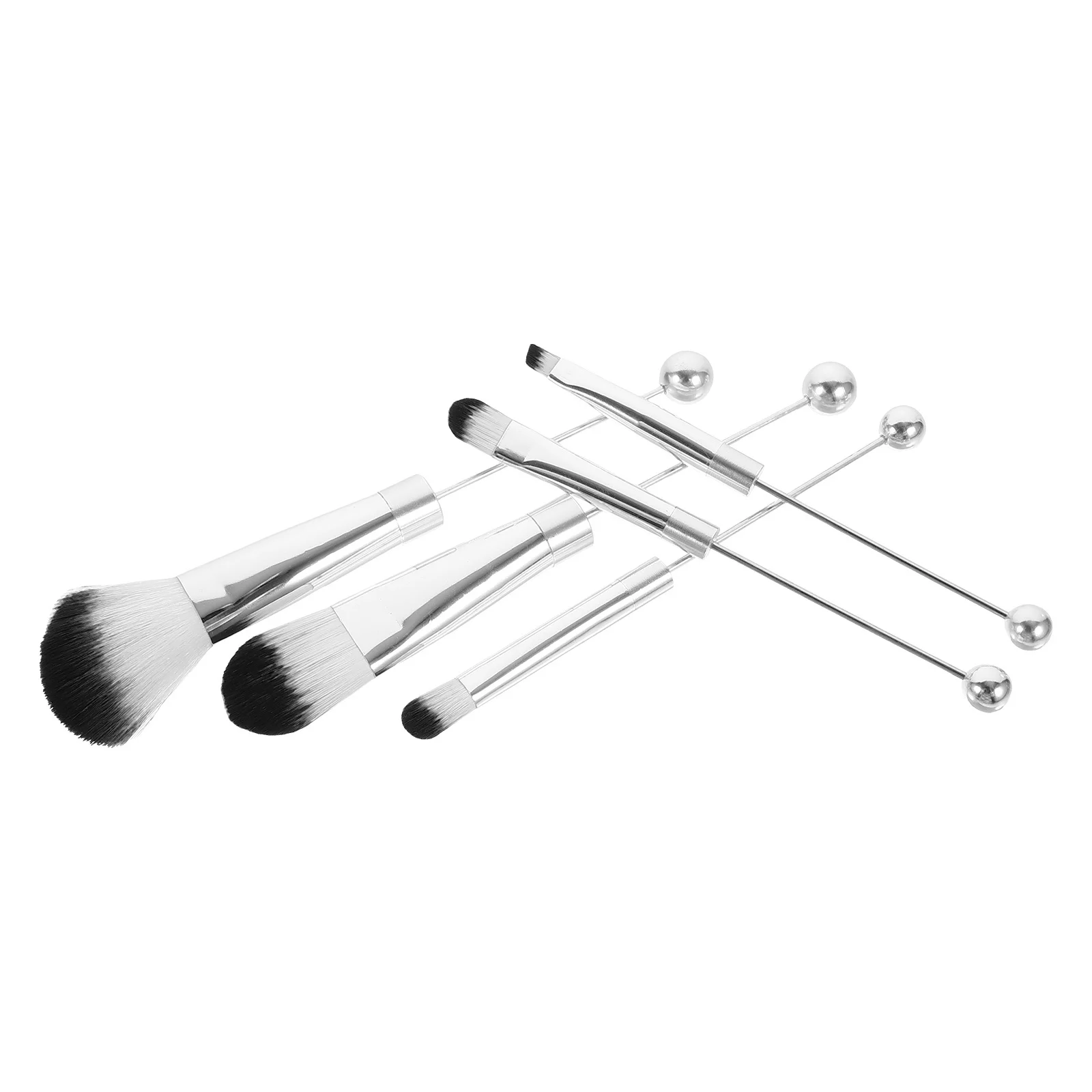 مجموعة فرش مكياج بشعيرات ناعمة بمقبض معدني، فرش مستحضرات تجميل للسفر خفيفة الوزن ومحمولة، سهلة التنظيف وصديقة للاستخدام